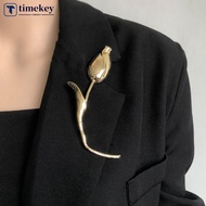 TME  Elegant Korean Style Tulip Flower Bud Brooch Alloy Clothing Pin Badget For Women Office Party A