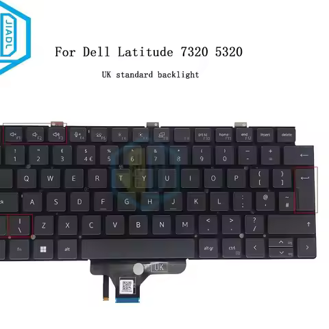 0KP0JF UK HU GB Backlight Keyboard Laptop Backlit For Dell Latitude 7320 5320 2 in 1 Replacement Key