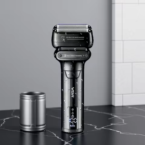 Electric Shaver VGR Face Professional 0MM Foil Shaver 9000 RPM Shaving Beard Machine Reciprocating S