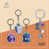GANTUNGAN ROMBLOX Blox Fruits Acrylic Keychain 4-6cm Full Color - Acrylic Keychain - Keychain