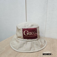 Gucci 米白金標漁夫帽(M號)
