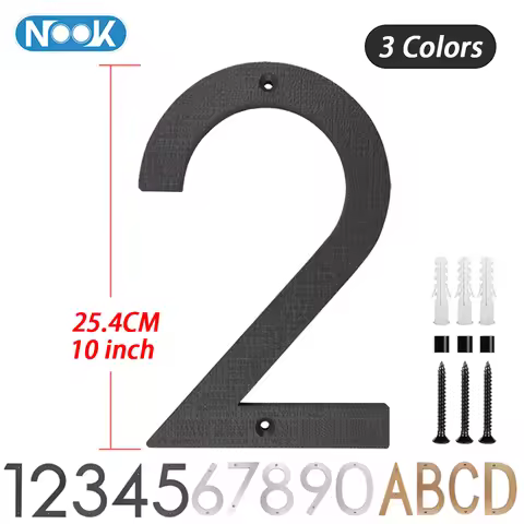 10 inch 254mm Relief Numeral Door Plaque House Sign ABS Gate Digits 0-9 Plastic Number Tag Hotel Hom