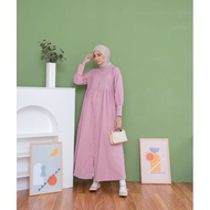 LINEN DRESS || MUSLIM DRESS || YUNA DRESS PINK
