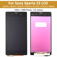 จอแอลซีดีสำหรับ SONY Z3 Xperia ชิ้นส่วนจอสัมผัสแอลซีดีของเครื่องแปลงดิจิทัล D6653 D6603 L55T LCD อะไหล่สำหรับ SONY Xperia Z3 D6633คู่ + เครื่องมือฟรี