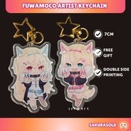 Hololive Advent Fuwamoco Keychain Hololive Keychain Fuwawa Mococo Keychain Bau Bau Hololive En Keych