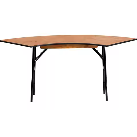 5.5 ft x 2 ft Elegant Serpentine Wood Banquet Table