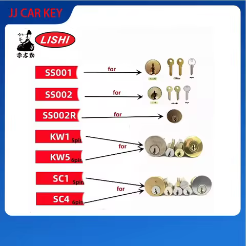SC4 BE2-7 BE2-6 KW1-L KW5-L R52 KW1 KW5 SC1 SC20 M1/MS2 AM5 TE2 Lishi 2 in 1 Tool Locksmith Tools fo