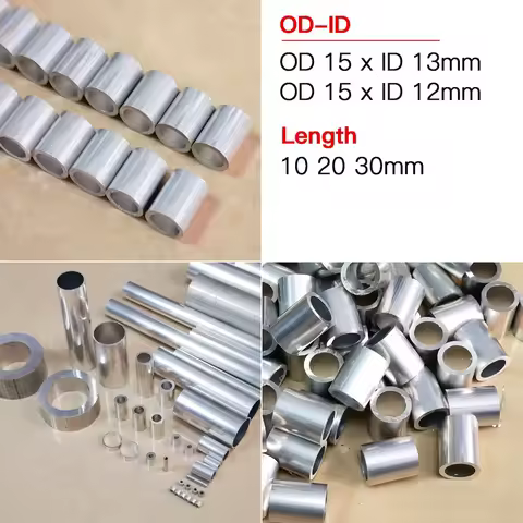 30-50pcs Aluminum tube OD 15mm alloy tube 15mm outer diameter pipe size 15x13 15x12 Aluminium hollow
