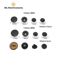 Set of 10 buttons with 4 brass components forJacket, bag,..15mm, 17mm +484, YY831-831, LC125-831 ssl