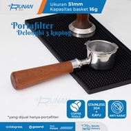 Naked Bottomless Portafilter 51mm Delonghi 51 mm 3 Ears