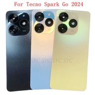 Back Cover Rear Door Case Housing For Tecno Spark Go 2024 Battery Cover with Camera Lens Repair Part