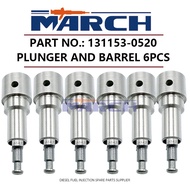 6Pcs Pump Plunger and Barrel Assembly A147 for ISUZU Forward 6BG1 6BG1TC 131153-0520