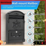 Aluminum Front Villa Mailbox Outdoor Vintage Vintage Garden Mailbox Cast Aluminum with Stainless Pla