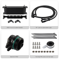 Aluminum 8AN 14 Rows Oil Cooler Kit For Toyota 1/2/3/4/5GR 8AR Engine Turbo Reiz Crown FJ Cruiser La