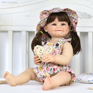 ❧แย Uowaka CUAIBB ตุ๊กตาตุ๊กตาเหมือนจริงทารกหญิงซิลิโคนนิ่มเต็มตัว21นิ้วอุปกรณ์เสริมสำหรับเด็กทารกวาดลาย
