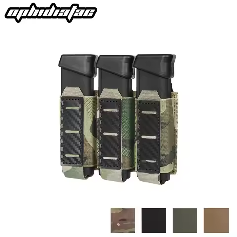 OPHIDIAN 9mm Triple Magazine Pouch Carbon Fiber MOLLE System Hunting Airgun Outdoor Gear