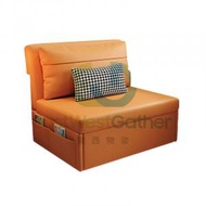 東西物聚 - 包安裝送貨-外径1.05m【乳膠款】-科技布【儲物】橙色-梳化床 沙發床 伸缩床 單人床
