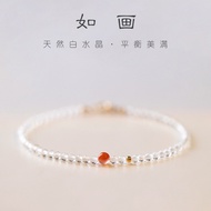 Ultra-Fine Niche Bracelet White Crystal South Red Design Female Ultra-Fine Bracelet Faceted Small Br
