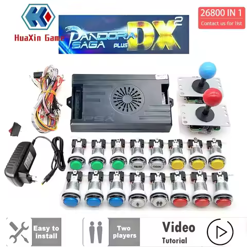 26800 In 1 Pandora Saga Dx Plus 2 Arcade Machine Fighting Console Copy SANWA Joystick LED Silver Pus