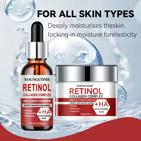 Retinol Moisturizing Repair Cream and Serum Set with collagen and Vitamin E, firm and nourishing ski