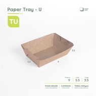 Paper Tray U | 9x5.5x3.5 | Dine Paper Plate in | Food Packaging | Waterproof Lamination | Thickness 