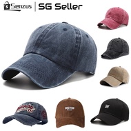 [SG SELLER] Plain Cotton Unisex Korean Summer Retro Baseball Cap Women Men Sports Outdoor Solid Hat