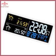 BST Digital Wall Clock With Large LCD Display For Time Date And Accurate Temperature Humidities Read