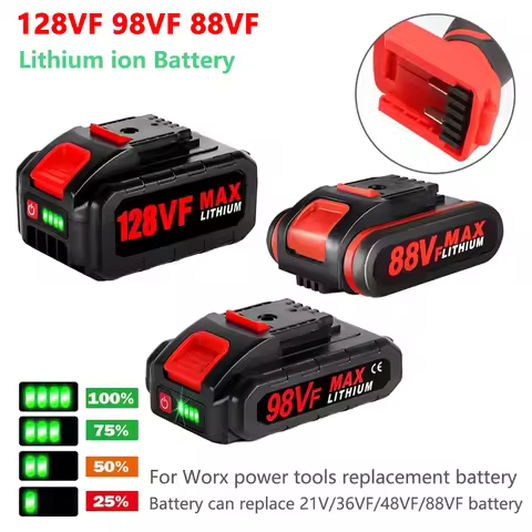 88VF 98VF 128VF Rechargeable Lithium Ion Battery for Electric Wrench Chainsaw Cordless Reciprocating