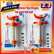 Viddapet 10ml/20ml syringe 10 mL/20 ml Orange Fiberglass syringe 10cc/20cc syringe for pig syringe