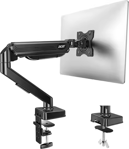 Single Monitor Arm, Fully Adjustable Gas Spring Mount for 17-34 Inch Screens, VESA Compatible with C