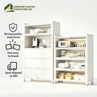 Comfort Haven Furniture Co. Dustproof Kitchen Organizer With Doors Storage Rack Microwave Cabinet