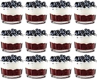 Vikko Small Glass Bowls, 7 Ounce Glass Dessert Cups, Set of 12 Dessert Bowls, Parfait Glasses, Stack