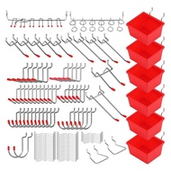 121 Piece Pegboard Hooks Set,Pegboard Accessories with Metal Hooks, Peg Board Organizer Accessories,