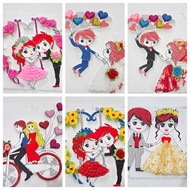 3D embossed bride and groom image. Wedding decoration - actual image