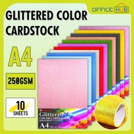 10pcs Glittered Paper Cardstock Paper Board Card Thick Color Paper Assorted Arts&Crafts Yopsun A4