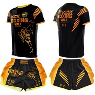 Muay Thai Shorts MMA T-Shirt Set Kick Boxing Pants Jersey Rashguard Jiu Jitsu Men's Women's Sanda Bjj Martial Arts Fight Wear