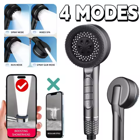 Four-speed Adjustment Shower Booster Shower Head Bathroom Household Water Heater Bath Handheld Showe