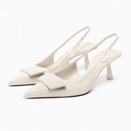 NEW Spain style ZARAˉ Family 2024 Spring New Womens Shoes Black Upper Inlaid With Exposed Heel And E