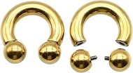 2Pcs Pack, Internally Threaded Surgical Steel Circular Barbell Horseshoe Ring, 12G-00G, 10-19mm, Nos