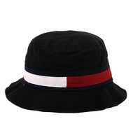 TOMMY HILFIGER-紅白槓條棉質漁夫帽（素面黑）S~M_廠商直送