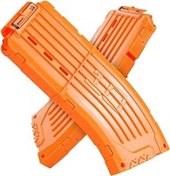 EKIND 10 Darts Banana Curved Clips Compatible with Nerf Elite Magazines - Quick Reload Soft Dart Ammo Clip for Nerf Toy Guns (Orange, 2Pcs)