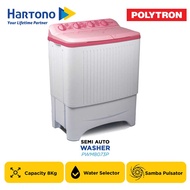POLYTRON MESIN CUCI 2 TABUNG SEMI AUTO WASHER 8 KG PWM8073P