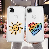 Cartoon Sun Love Phone Case Google Pixel 7 7a 6 Pro 5a 4 3a 3 2 XL Ultra Thin Shockproof Transparent Soft Cover