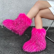 Snow Boots for Women - Plus Size Raccoon Fur Winter Boots