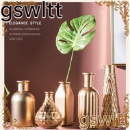 GSWLTT Gold Glass Vase Home Decor Retro Glass Vase Ornaments Flower Bottle