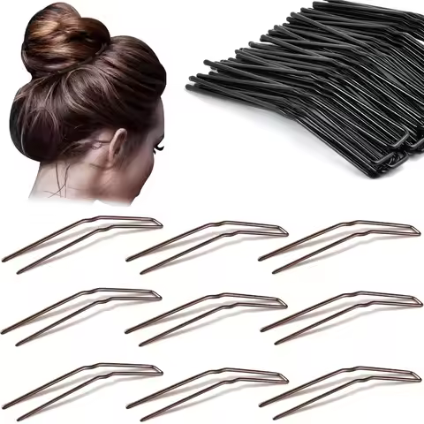 New U Shaped Metal Hair Clips Pins Ballet Hairpins Metal Bobby Hair Styling Grips Black Brown Hair B