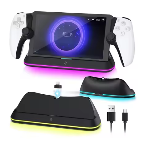 for PlayStation Portal Consoles Charging Stand with RGB Indicator Light Fast Charging Dock for PS Po