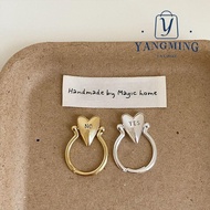 YANGYANG Heart Ring, Exquisite Personality Letters Ring, Fashion "YES""NO" Glossy Surface Stainless 