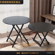 Stainless Steel Folding Table Outdoor Simple Portable Portable Dining Table Home Leisure Foldable round Table Square Tab