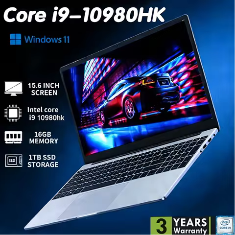 2026 New Backlit Fingerprint Unlock Laptop Intel I9-10980HK 15.6 Inch Windows 11 Office Study NoteBo